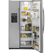 GE 36-inch, 21.9 cu. ft. Counter-Depth Side-by-Side Refrigerator with Ice and Water Dispenser GZS22DSJSS