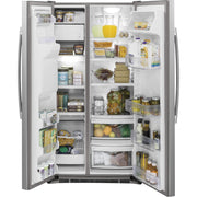 GE 36-inch, 21.9 cu. ft. Counter-Depth Side-by-Side Refrigerator with Ice and Water Dispenser GZS22DSJSS