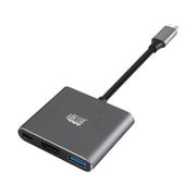 Adesso AUH-4010 3-in-1 USB-C Multi-Port Docking Station - Silver
