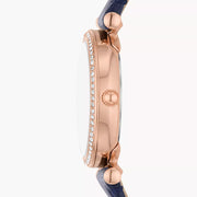 Fossil Carlie Women's 28mm Three-Hand Strap Watch - Silver Dial