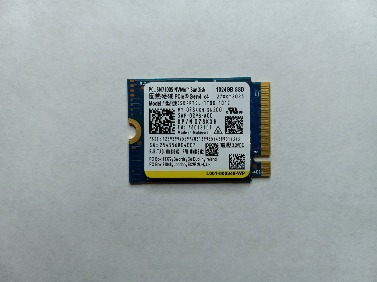 Dell 78KXH (Sandisk SDFPTSL-1T00-1012) 1TB PC SN7100S-Series Solid