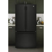 GE 33-inch, 24.8 cu. ft. French 3-Door Refrigerator with Ice and Water GNE25JGKBB