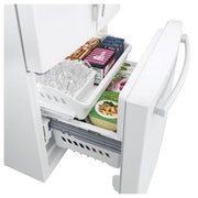 GE 33-inch, 24.8 cu. ft. French 3-Door Refrigerator with Ice and Water GNE25JGKWW