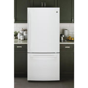 GE 30-inch, 20.9 cu. ft. Bottom Freezer Refrigerator GDE21EGKWW