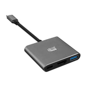 Adesso AUH-4010 3-in-1 USB-C Multi-Port Docking Station - Silver