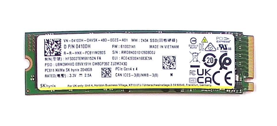 Dell 410DH (Sk Hynix HFS002TEM9X152N) 2TB PC811 M.2 2280 NVMe PCI-e