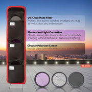 Deco Gear 40.5mm 3 Piece Pro Level Lens Filter Kit - UV, FLD, Polarizer - FK405MM