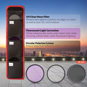 Deco Gear 58mm 3 Piece Pro Level Lens Filter Kit - UV, FLD, Polarizer - FK58MM