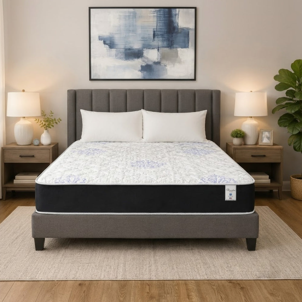 SilverRest Amelia 11" Firm King Size Mattress - White/Blue