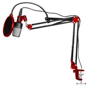 Deco Gear Adjustable Microphone Suspension Boom Scissor Arm Stand with Microphone Clip