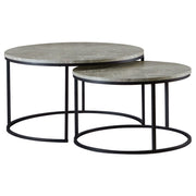 Lainey Round Nesting (2-Piece) Coffee Table by Coaster Furniture - Gray