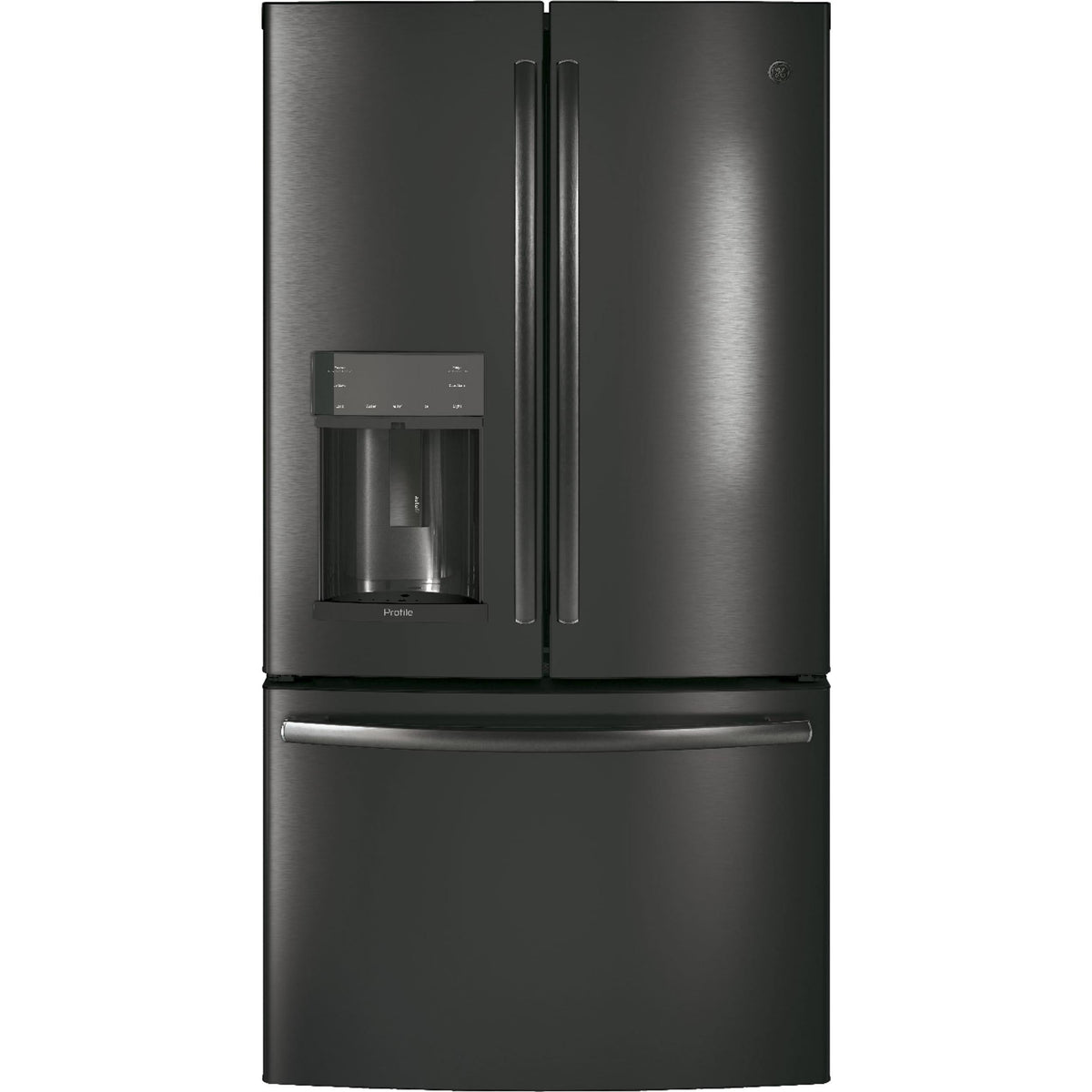 GE Profile 36-inch, 22.2 cu.ft. Counter-Depth French 3-Door Refrigerator with Water and Ice Dispensing System PYE22KBLTS