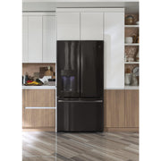 GE Profile 36-inch, 22.2 cu.ft. Counter-Depth French 3-Door Refrigerator with Water and Ice Dispensing System PYE22KBLTS