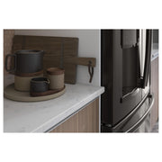 GE Profile 36-inch, 22.2 cu.ft. Counter-Depth French 3-Door Refrigerator with Water and Ice Dispensing System PYE22KBLTS