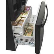 GE Profile 36-inch, 22.2 cu.ft. Counter-Depth French 3-Door Refrigerator with Water and Ice Dispensing System PYE22KBLTS