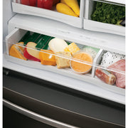 GE Profile 36-inch, 22.2 cu.ft. Counter-Depth French 3-Door Refrigerator with Water and Ice Dispensing System PYE22KBLTS