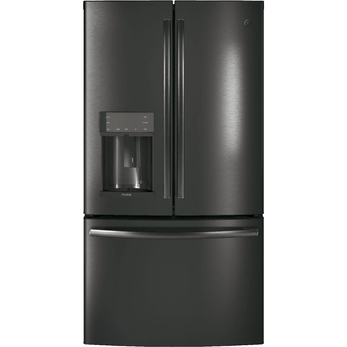 GE Profile 36-inch, 27.8 cu. ft. French 3-Door Refrigerator with Ice and Water PFE28KBLTS
