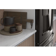 GE Profile 36-inch, 27.8 cu. ft. French 3-Door Refrigerator with Ice and Water PFE28KBLTS