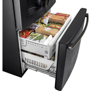 GE 36-inch, 27.8 cu.ft. Freestanding French 3-Door Refrigerator with Ice and Water Dispensing System GFE28GELDS