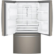 GE 36-inch, 27.8 cu.ft. Freestanding French 3-Door Refrigerator with Ice and Water Dispensing System GFE28GMKES