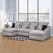 Melbourne Dual Chaise Sectional Sofa with 6 Pillows by Arely Furniture - Gray