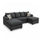 Newport Double Chaise Sectional Sofa by Arely Furniture - Black