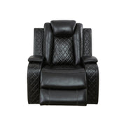 Oregon Power Motion Recliner with LED Lights by Best Home - Black