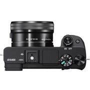 Sony a6400 4K Mirrorless Camera ILCE-6400L/B 16-50mm Lens Kit + Flash & Case Bundle