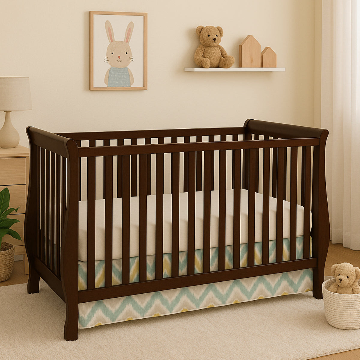 Naomi 4 in 1 Full Convertible Crib by AFG Baby Furniture - Brown