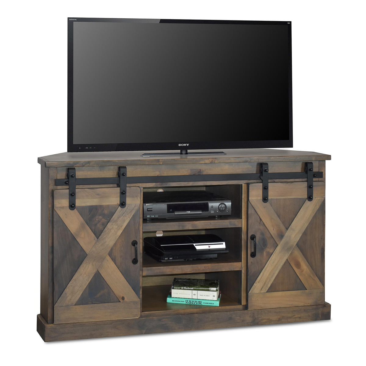 Legends Furniture Farmhouse FH1422.BNW 66" Corner TV Stand