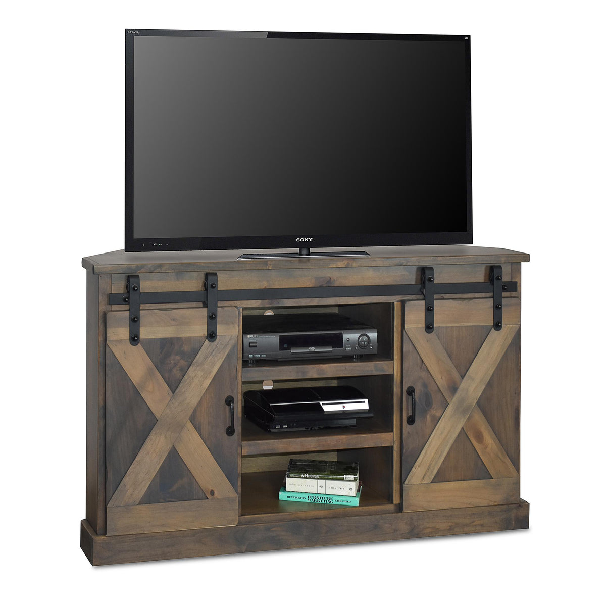 Legends Furniture Farmhouse FH1322.BNW 56" Corner TV Stand