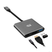Adesso AUH-4010 3-in-1 USB-C Multi-Port Docking Station - Silver
