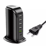 6-Port 40W USB Charger - Black