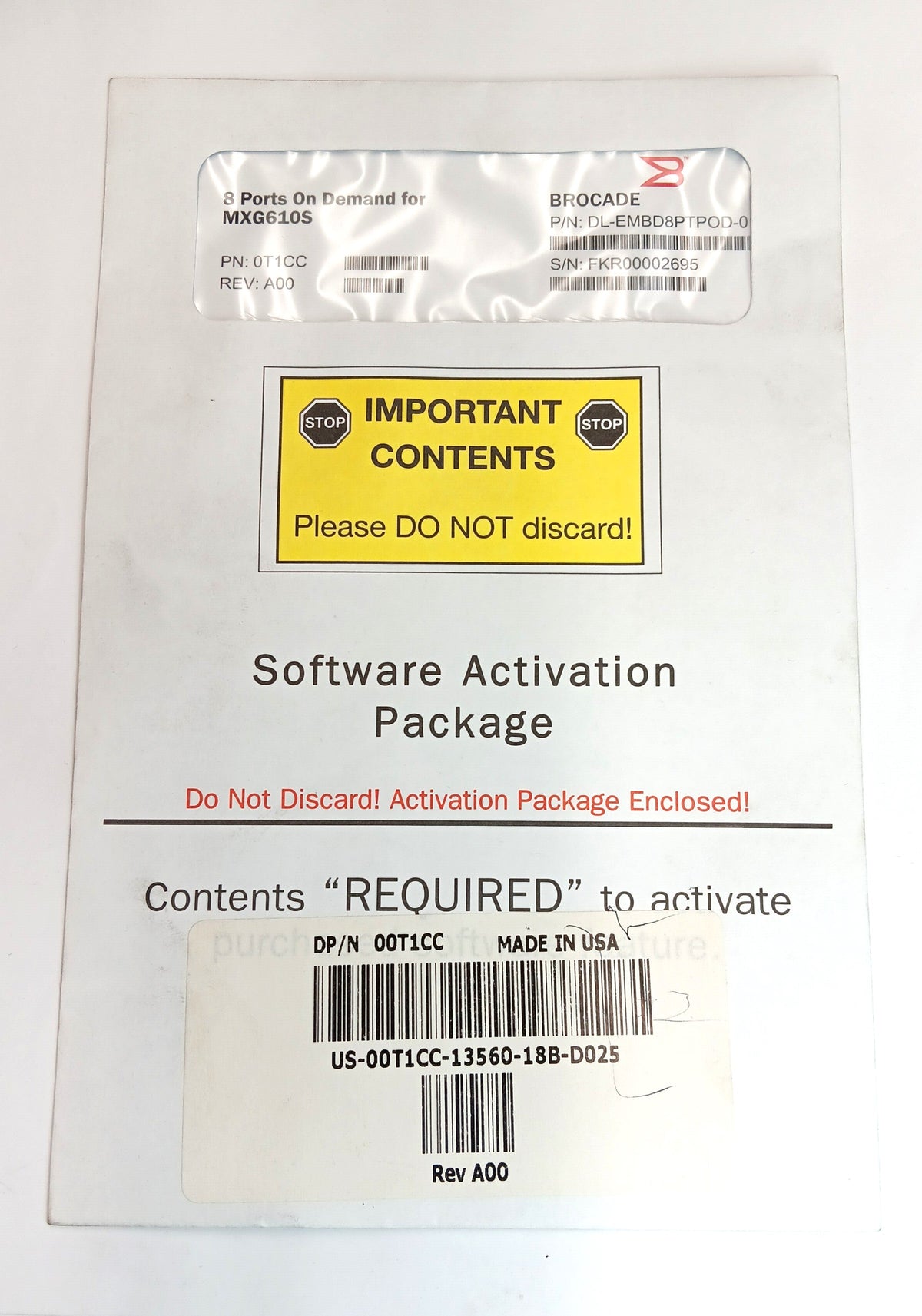 Dell 01TCC (Brocade DL-EMBD8PTPOD-01) 8-Port License for MXG610s