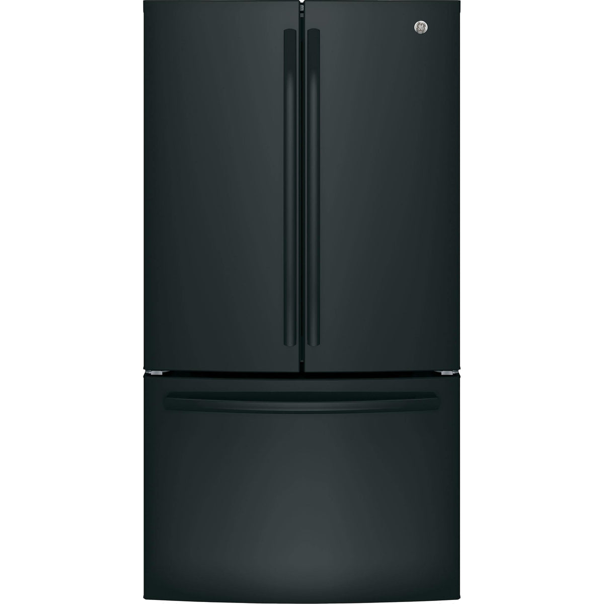 GE 36-inch, 27 cu.ft. Freestanding French 3-Door Refrigerator with Internal Water Dispenser GNE27JGMBB