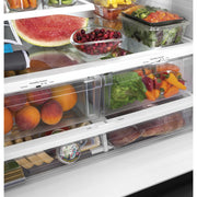 GE 36-inch, 27 cu.ft. Freestanding French 3-Door Refrigerator with Internal Water Dispenser GNE27JGMBB