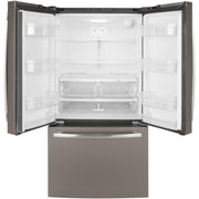 GE 36-inch, 27 cu.ft. Freestanding French 3-Door Refrigerator with Internal Water Dispenser GNE27JMMES