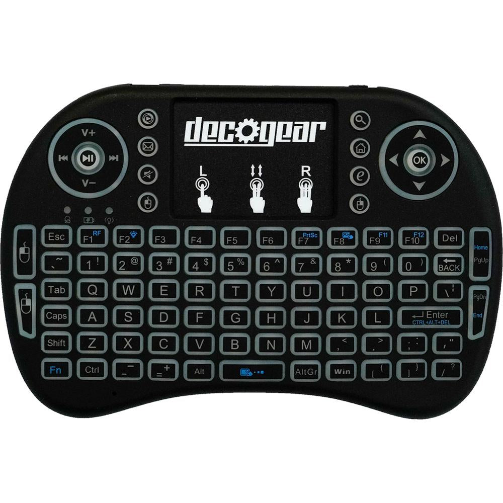 Deco Gear 2.4GHz Wireless Backlit Keyboard Remote with Touchpad Mouse Open Box