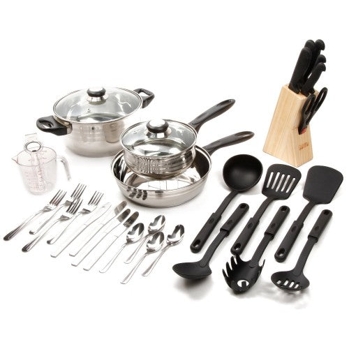 Gibson Home Lybra 89117.32 Cookware Set (32-Piece) - Silver