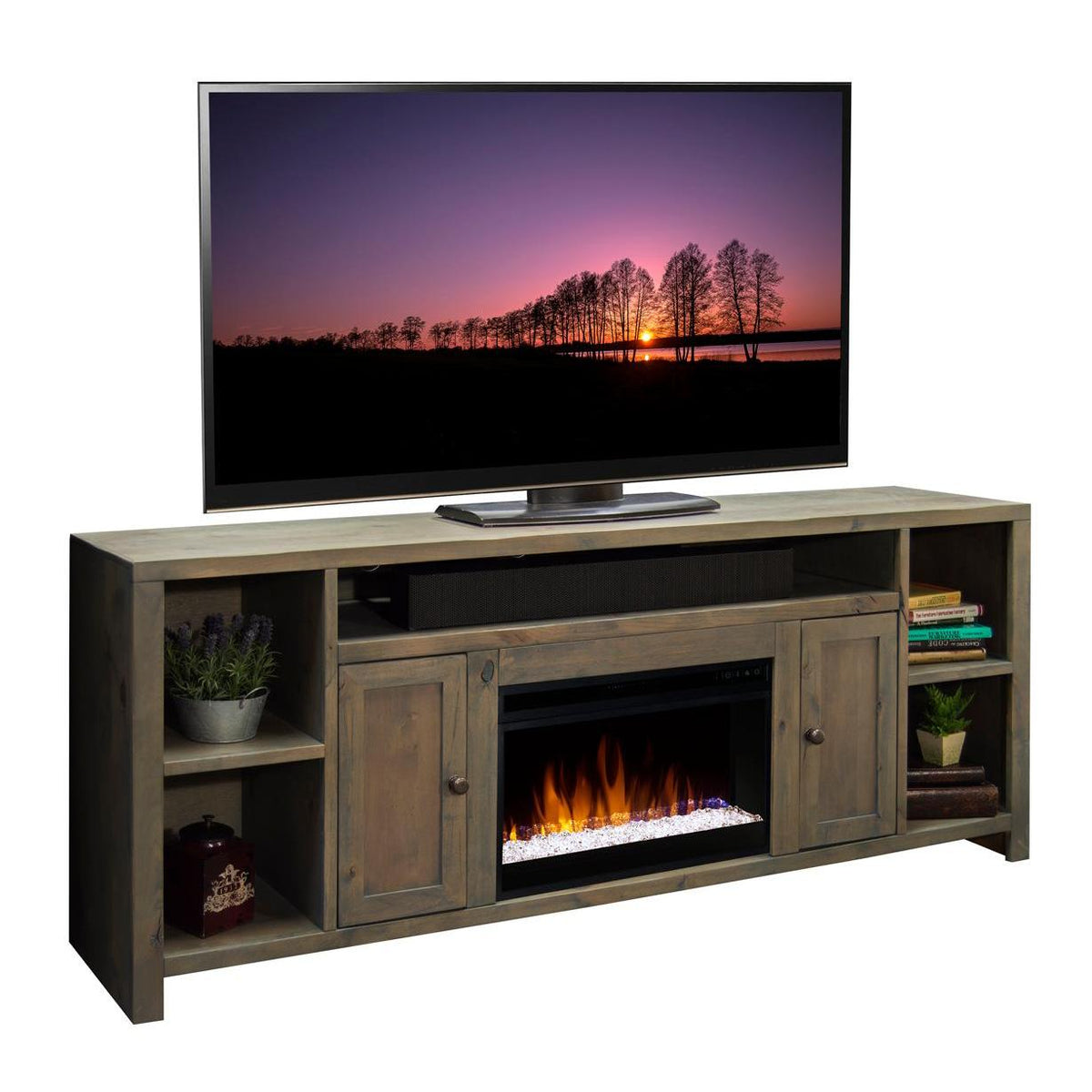 Legends Furniture Joshua Creek JC5284.BNW 84" Fireplace TV Stand