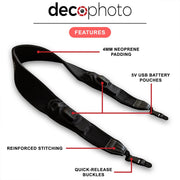 Deco Photo Camera Power Strap Battery Charger w/ 2x 2600mAh Banks Non Slip Grip - Universal