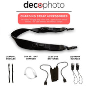 Deco Photo Camera Power Strap Battery Charger w/ 2x 2600mAh Banks Non Slip Grip - Universal