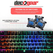 Deco Gear Mechanical Gaming Keyboard - RGB Back Lighting - Anti-Ghosting - Black