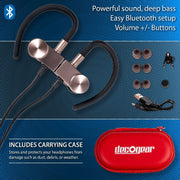 Deco Gear Magnetic Wireless Sport Earbuds - Gunmetal Grey - Carrying Case