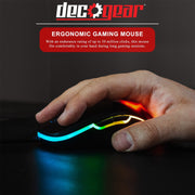 Deco Gear Wired Gaming Mouse - 800-5000 DPI Adjustable - 11 RGB Modes - DGGMOUS