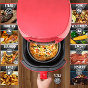 Deco Chef Digital 5.8QT Electric Air Fryer - Healthier & Faster Cooking - Red