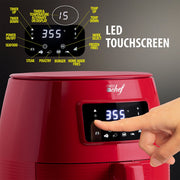 Deco Chef Digital 5.8QT Electric Air Fryer - Healthier & Faster Cooking - Red