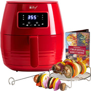 Deco Chef Digital 5.8QT Electric Air Fryer - Healthier & Faster Cooking - Red