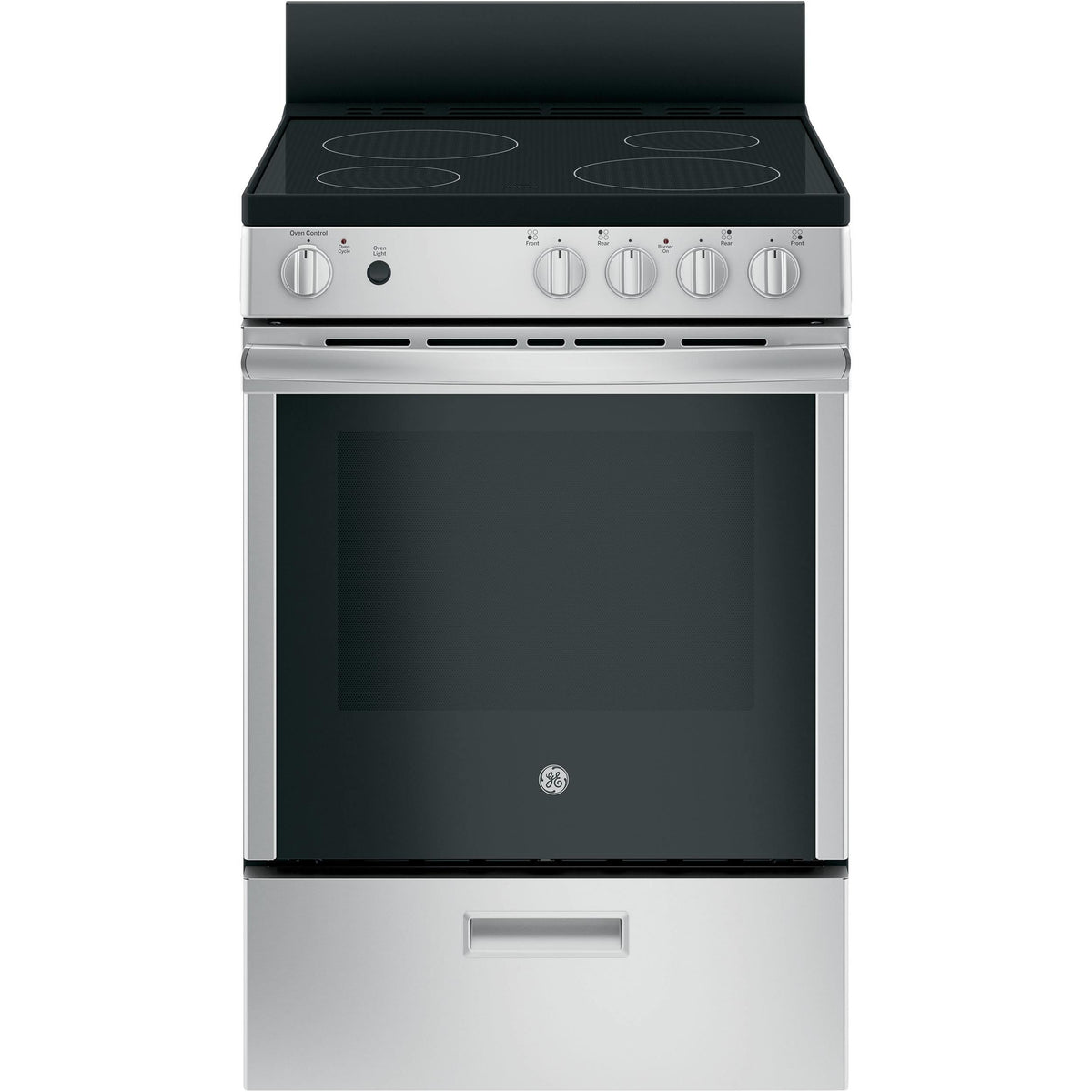 GE 24-inch Freestanding Electric Range with Steam Clean JAS640RMSS