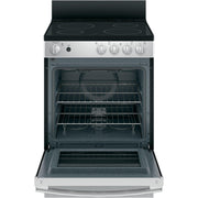 GE 24-inch Freestanding Electric Range with Steam Clean JAS640RMSS